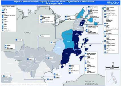 Region VI (Western Visayas): Ongoing Activities and Partner Organisations in Iloilo Province (as of August[removed]Number of Ongoing activities ⛳ Ayala Foundation ☂