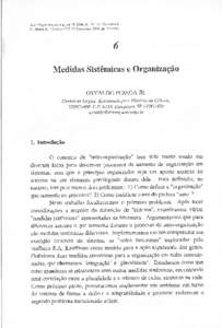 Aulo-Orgnúztçr-ut, org. por M DeblrLn, M E Q. Gonzales & O Pessoä Jr., Coteçíut CLE,lll,Campinas, 1996, pp l29-l6l 6 Medidas Sistêmicas e Organização OSVALDO PESSOA JR.