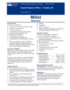 Topeka Regoinal Office Nebraska Millet Fact Sheet