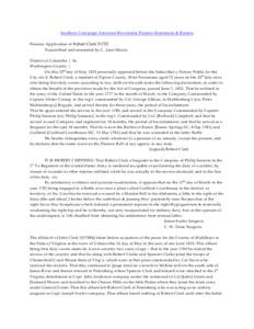 Southern Campaign American Revolution Pension Statements & Rosters Pension Application of Robert Clark S1752 Transcribed and annotated by C. Leon Harris District of Columbia } Ss. W ashington County } On this 22nd day of