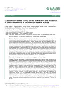 Parasite 2014, 21, 13 Ó L. Halos et al., published by EDP Sciences, 2014 DOI: [removed]parasite[removed]RESEARCH ARTICLE