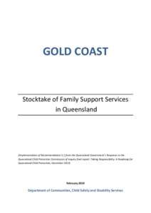 Stocktake of Family Support Services - Gold Coast Catchment