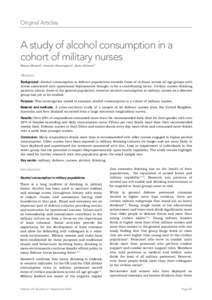Original Articles  A study of alcohol consumption in a cohort of military nurses Maree Sheard1, Annette Huntington2, Jean Gilmour2