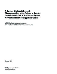 A Science Strategy to Support Management Decisions Related to Hypoxia in the Northern Gulf of Mexico and Excess Nutrients in the Mississippi River Basin Prepared by the Monitoring, Modeling, and Research Workgroup,