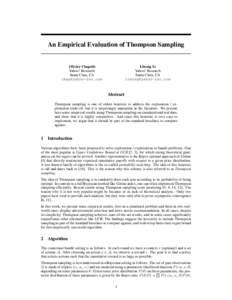 An Empirical Evaluation of Thompson Sampling  Lihong Li Yahoo! Research Santa Clara, CA 