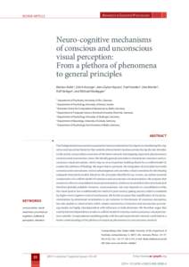 Advances in Cognitive Psychology  reVIEW Article Neuro-cognitive mechanisms of conscious and unconscious