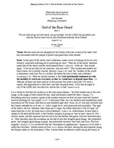 Keeping Covenant- Part 3: God of the Rear Guard text by Tom Stewart  What Saith the Scripture? http://www.WhatSaithTheScripture.com/  from the series