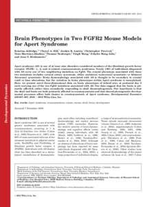 Brain phenotypes in two FGFR2 mouse models for Apert syndrome