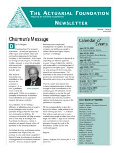 Actuarial Foundation Newsletter - June 2001