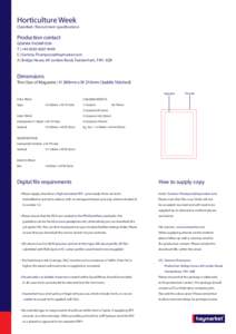 Horticulture Week  Classified / Recruitment specifications Production contact GEMMA THOMPSON