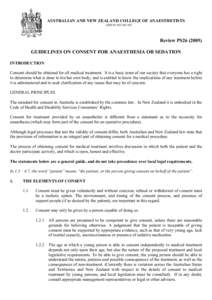 Anesthesia / Informed consent / Consent / Medical ethics / General anaesthesia / Anesthesiologist / Clinical research coordinator / Starson v. Swayze / Medicine / Ethics / Law