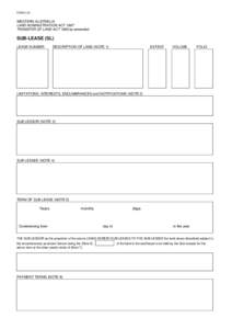 FORM L2C  WESTERN AUSTRALIA LAND ADMINISTRATION ACT 1997 TRANSFER OF LAND ACT 1893 as amended