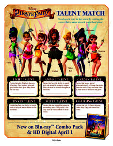 Walt Disney Parks and Resorts / Electronics / Blu-ray Disc / Tinker Bell and the Lost Treasure / Disney Fairies / Computer-animated films / Film / Tinker Bell