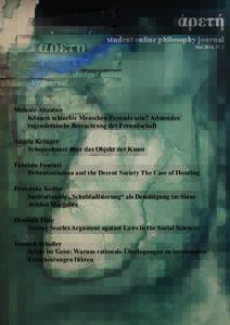 ἀρετή student online philosophy journal Mai 2014, Nº 1  Melanie Altanian