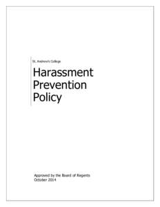 St. Andrew’s College  Harassment Prevention Policy