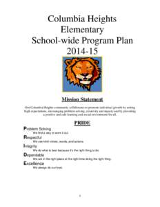 Columbia Heights Elementary School-wide Program PlanMission Statement