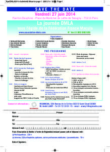 flyerDMLA2014+bulletinA5:Mise en page[removed]:34 Page1  SAVE THE DATE Vendredi 27 juin 2014 Pavillon Dauphine - Place du Maréchal de Lattre de Tassigny[removed]Paris