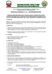 “AÑO DE LA PROMOCIÓN DE LA INDUSTRIA RESPONSABLE Y DEL COMPROMISO CLIMATICO” “MADRE DE DIOS CAPITAL DE LA BIODIVERSIDAD DEL PERÚ” INSTRUCTIVO REGIONAL Nº  03