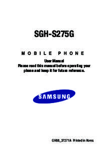 TracFone SGH-S275G User Manual