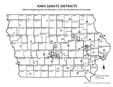 IOWA SENATE DISTRICTS  Effective Beginning with the Elections in 2012 for the 85th General Assembly LYON  SIOUX