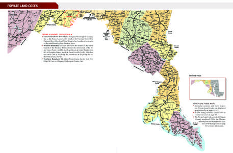 PRIVATE LAND CODES  CWDMA BOUNDARY DESCRIPTION ▲ • Eastern/Southern Boundary: Allegany/Washington County line at the Pennsylvania border south to the Potomac River, then