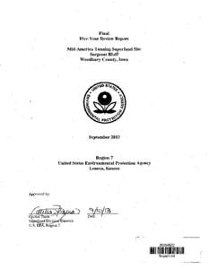 Final Five-Year Review Report, Mid-America Tanning Superfund Site, Sergeant Bluff, Woodbury County, Iowa