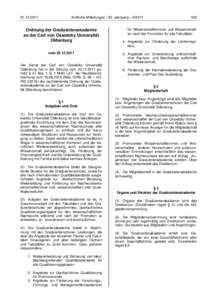 Amtliche MitteilungenJahrgang – Ordnung der Graduiertenakademie an der Carl von Ossietzky Universität