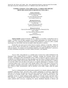 Hammel, B.E., M.H. Grayum, and R. Aguilar[removed]Tapirira lepidota (Anacardiaceae), a unique new species from the Golfo Dulce region of Costa Rica. Phytoneuron[removed]: 1–5. Published 6 January[removed]ISSN 2153 733X TAP