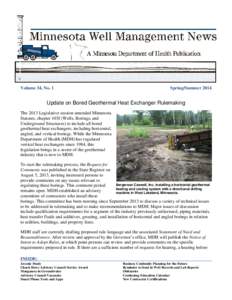 Minnesota Well Management News Newsletter - Minnesota Department of Health