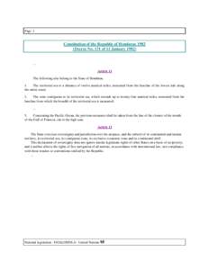 Page 1  Constitution of the Republic of Honduras[removed]Decree No. 131 of 11 January 1982)  ...