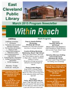 East Cleveland Public Library March 2015 Program Newsletter