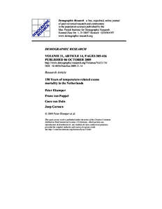 Heat transfer / Heat wave / Infant mortality / Extreme weather / Thermoregulation / Influenza / Mortality displacement / Climate / Climate change /  industry and society / Atmospheric sciences / Meteorology / Medicine