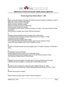 Revised Agreement effective March 1, 1996