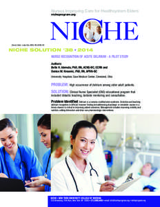 Nurses Improving Care for Healthsystem Elders nicheprogram.org Series Editor: Linda Bub, MSN, RN, GCNS-BC  NICHE SOLUTION #38 • 2014