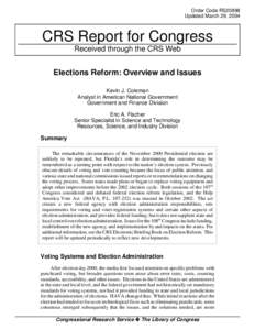 Order Code RS20898 Updated March 29, 2004 CRS Report for Congress Received through the CRS Web