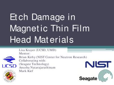 Etch Damage in Magnetic Thin Film Head Materials