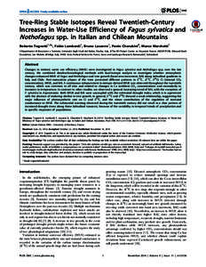 Tree-Ring Stable Isotopes Reveal Twentieth-Century Increases in Water-Use Efficiency of Fagus sylvatica and Nothofagus spp. in Italian and Chilean Mountains Roberto Tognetti1,2*, Fabio Lombardi1, Bruno Lasserre1, Paolo C