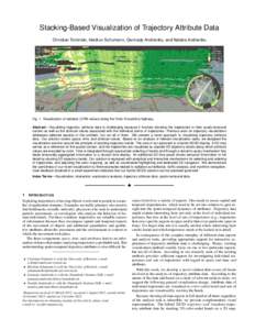 Stacking-Based Visualization of Trajectory Attribute Data Christian Tominski, Heidrun Schumann, Gennady Andrienko, and Natalia Andrienko Fig. 1. Visualization of radiation (CPM values) along the Tokio-Fukushima highway. 