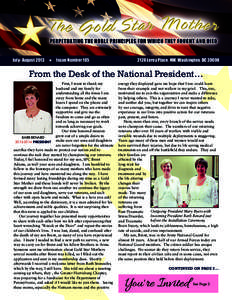 July- August 2013 H Issue Number[removed]Leroy Place, NW, Washington, DC[removed]From the Desk of the National President… 	First, I want to thank my