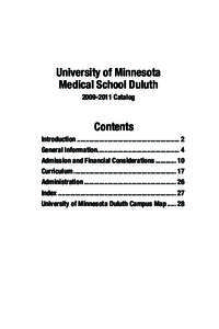 University of Minnesota Medical School DuluthCatalog Contents Introduction............................................................. 2