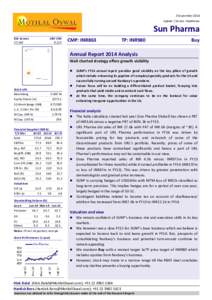 3 September 2014 Update | Sector: Healthcare Sun Pharma BSE Sensex 27,140