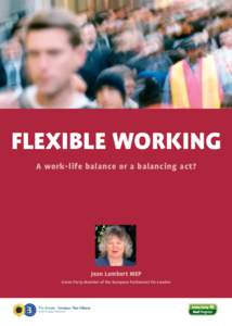 FLEXIBLE WORKING A work-life balance or a balancing act? Jean Lambert MEP Green Party Member of the European Parliament for London