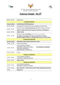 The 49th Annual Scientific Meeting of ISM Bar-Ilan University, Ramat Gan Conference Schedule – May 18th 08::30