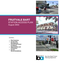 FRUITVALE BART STATION ACCESS PLAN August 2002 Contents… 