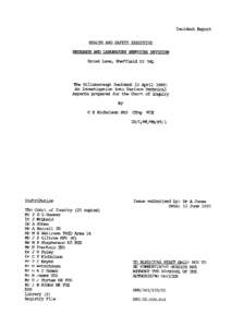 IR/L/ME/MM/89/1 ‘The Hillsborough Incident 15 April 1989: an investigation into various technical aspects prepared for the Court of Inquiry.’ This document is a summary report of HSE’s findings that was presented t