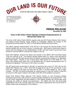 Microsoft Word - 2009Nov26_UBCIC_PressRelease_HST_FINAL.doc