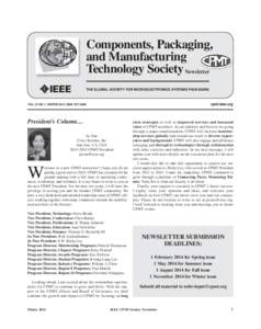 Standards organizations / Institute of Electrical and Electronics Engineers / IEEE Nanotechnology Council / Bahgat G. Sammakia / IEEE Components /  Packaging & Manufacturing Technology Society / International nongovernmental organizations / Engineering / Professional associations