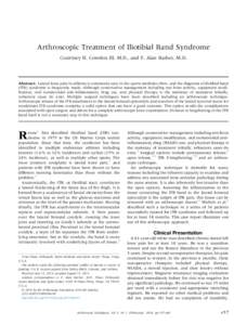 Arthroscopic Treatment of Iliotibial Band Syndrome