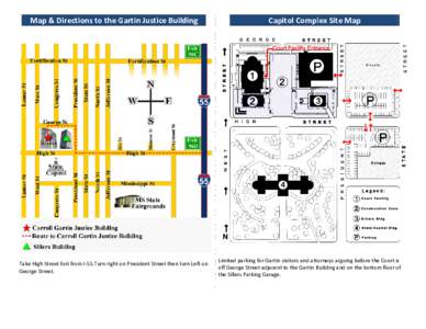 Maap & Directions to the G Gartin Justicce Building   Cap pitol Complex Site Map