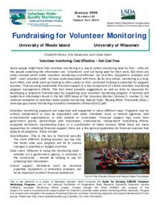 January 2009 Factsheet XI (Update Nov[removed]Fundraising for Volunteer Monitoring University of Rhode Island